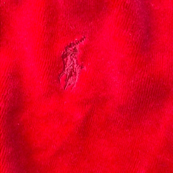 Infant Ralph Lauren 2 Piece Red Velour Jogging Set size 9M - Picture 7 of 14